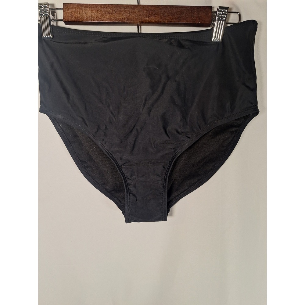 Dippin Daisys Black High Waisted Bikini‎ Bottoms Recycled Swimwear  Size M NEW